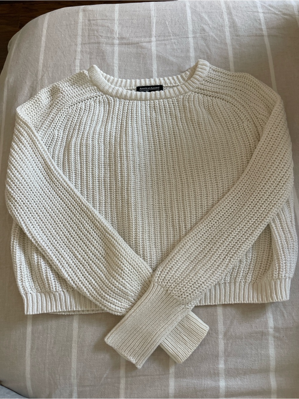 American Apparel Off-White Chunky Knit Crewneck Sweater